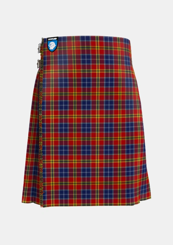 Traditional_Lermontov_Tartan_6493_kilt_front_image_with_pleated_design_and_adjustable_buckles_for_men