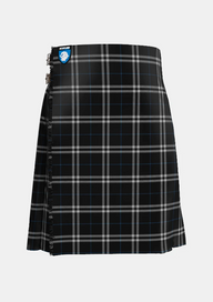 Traditional_London_Fog_Black_Tartan_kilt_7269_front_image_with_pleated_design_and_adjustable_buckles_for_men