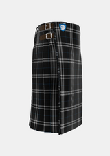Traditional_London_Fog_Black_Tartan_kilt_7269_right_image_with_pleated_design_and_adjustable_buckles_for_men