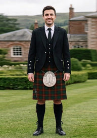 Traditional_Lowland_Donnelly_tartan_10114_Kilt_and_Argyle_Jacket_Kilt_Outfit_front_image