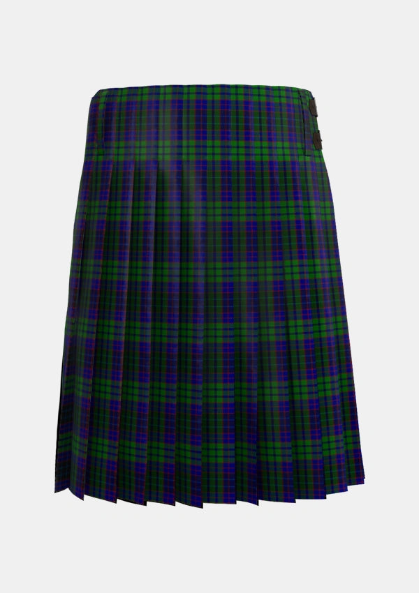 Traditional_Lumsden_Green_Tartan_6024_kilt_back_image_with_pleated_design_and_adjustable_buckles_for_men