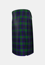Traditional_Lumsden_Green_Tartan_6024_kilt_left_image_with_pleated_design_and_adjustable_buckles_for_men