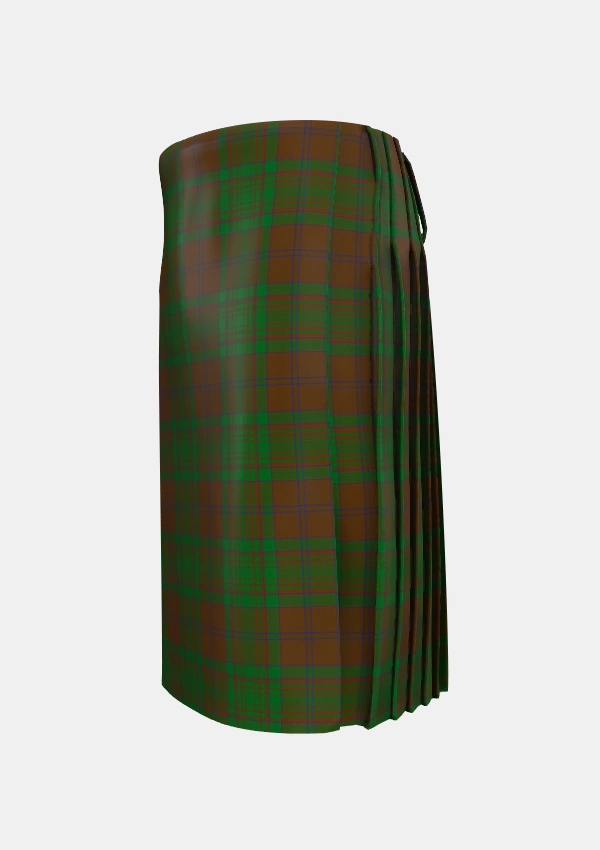Traditional_MacAlister_of_Glenbarr_Hunting_Tartan_910_kilt_left_image_with_pleated_design_and_adjustable_buckles_for_men