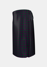 Traditional_MacArthur_of_Milton_Hunting_Tartan_700_kilt_left_image_with_pleated_design_and_adjustable_buckles_for_men