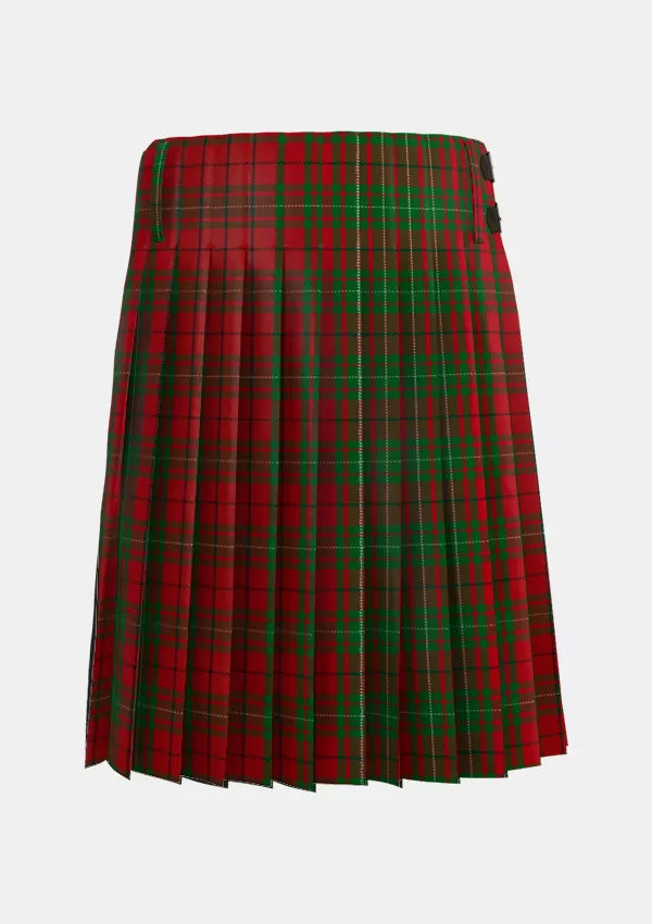 Traditional_MacAulay_Red_Tartan_kilt_back_image_with_pleated_design_and_adjustable_buckles_for_men