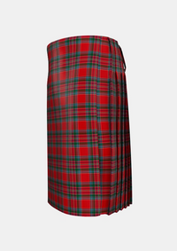 Traditional_MacBean_Clan_Tartan_925_kilt_left_image_with_pleated_design_and_adjustable_buckles_for_men