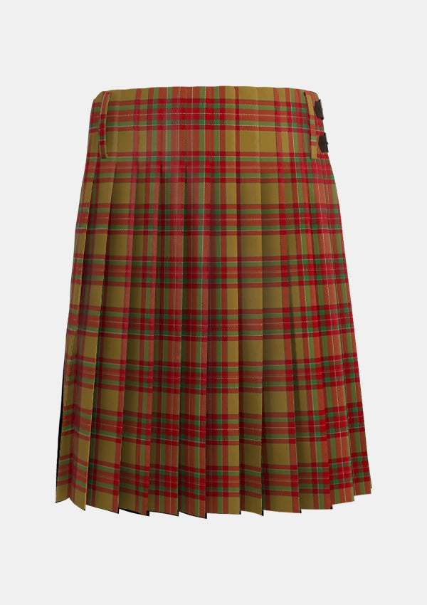 Traditional_MacBrair_Hunting_Tartan_6621_kilt_back_image_with_pleated_design_and_adjustable_buckles_for_men