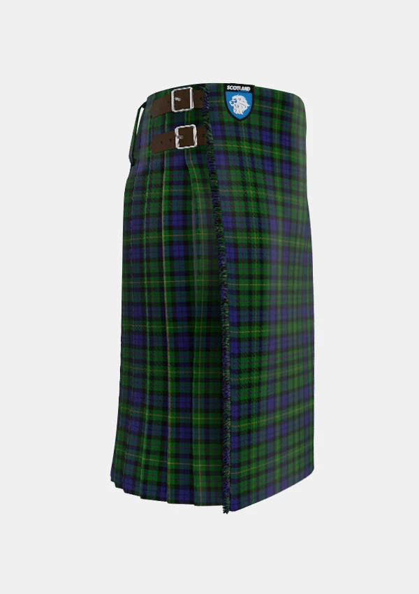 Traditional_MacBride_Tartan_kilt_2144_right_image_with_pleated_design_and_adjustable_buckles_for_men