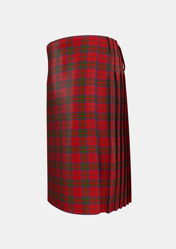 Traditional_MacDonell_of_Keppoch_Tartan_511_kilt_left_image_with_pleated_design_and_adjustable_buckles_for_men