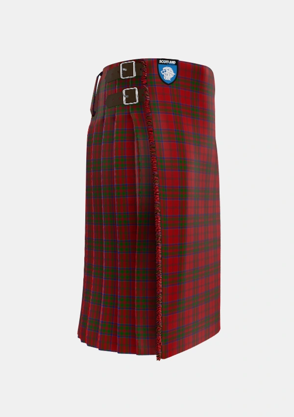 Traditional_MacDonell_of_Keppoch_Tartan_511_kilt_right_image_with_pleated_design_and_adjustable_buckles_for_men