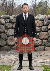 Traditional_MacDougall_Ancient_Tartan_Kilt_and_Argyle_Jacket_Kilt_Outfit_front_image