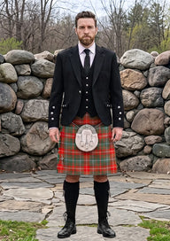 Traditional_MacDougall_Ancient_Tartan_Kilt_and_Argyle_Jacket_Kilt_Outfit_front_image