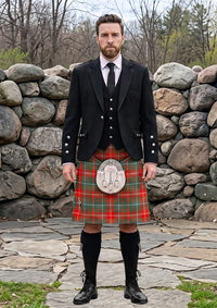 Traditional_MacDougall_Ancient_Tartan_Kilt_and_Argyle_Jacket_Kilt_Outfit_front_image