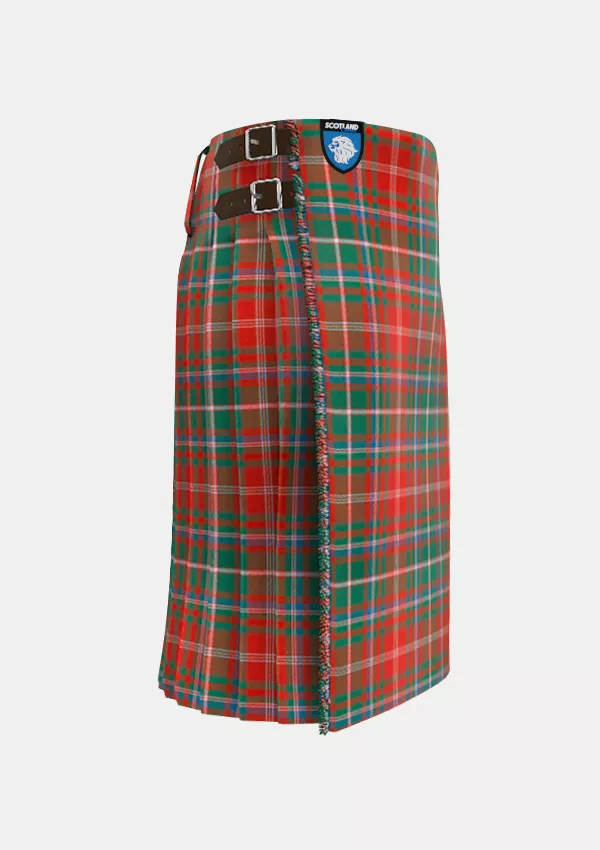 Traditional_MacDougall_Ancient_Tartan_kilt_right_image_with_pleated_design_and_adjustable_buckles_for_men