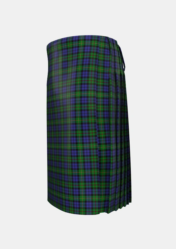 Traditional_MacEwen_MacEwan_Tartan_1587_kilt_left_image_with_pleated_design_and_adjustable_buckles_for_men