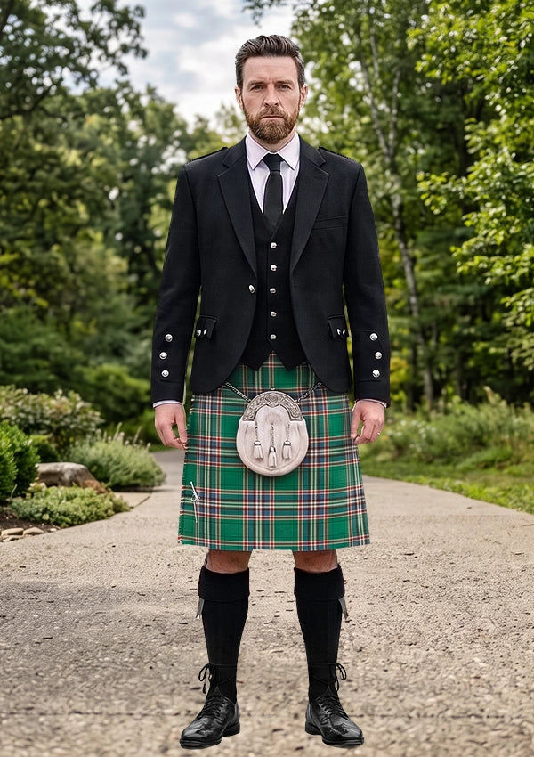 Traditional_MacFarlane_Hunting_Ancient_Tartan_Kilt_and_Argyle_Jacket_Kilt_Outfit_front_image