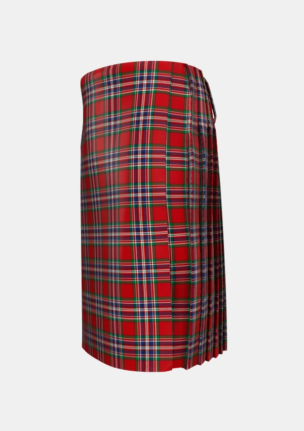 Traditional_MacFarlane_Red_Tartan_947_kilt_left_image_with_pleated_design_and_adjustable_buckles_for_men
