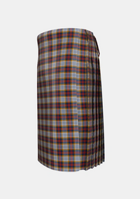 Traditional_MacInnes_Ancient_Hunting_Tartan_1614_kilt_left_image_with_pleated_design_and_adjustable_buckles_for_men