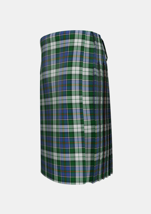 Traditional_MacInnes_Dress_Tartan_923_kilt_left_image_with_pleated_design_and_adjustable_buckles_for_men