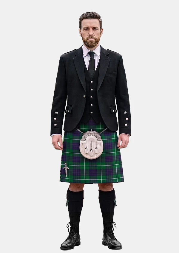 Traditional_MacIntyre_Hunting_Tartan_743_Kilt_and_Argyle_Jacket_Kilt_Outfits_front_image