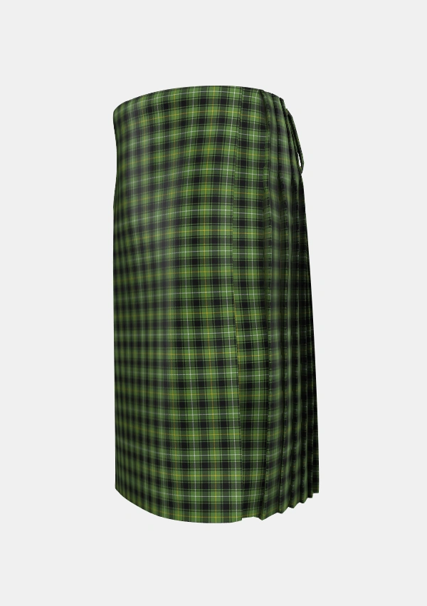 Traditional_MacIver_Hunting_Tartan_2697_kilt_left_image_with_pleated_design_and_adjustable_buckles_for_men