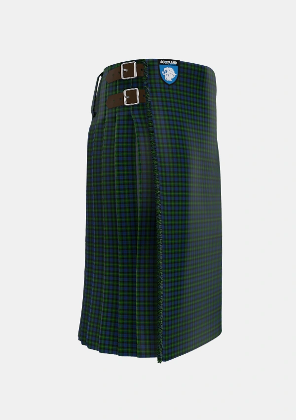 Traditional_MacKay_Yellow_stripe_Tartan_718_kilt_right_image_with_pleated_design_and_adjustable_buckles_for_men