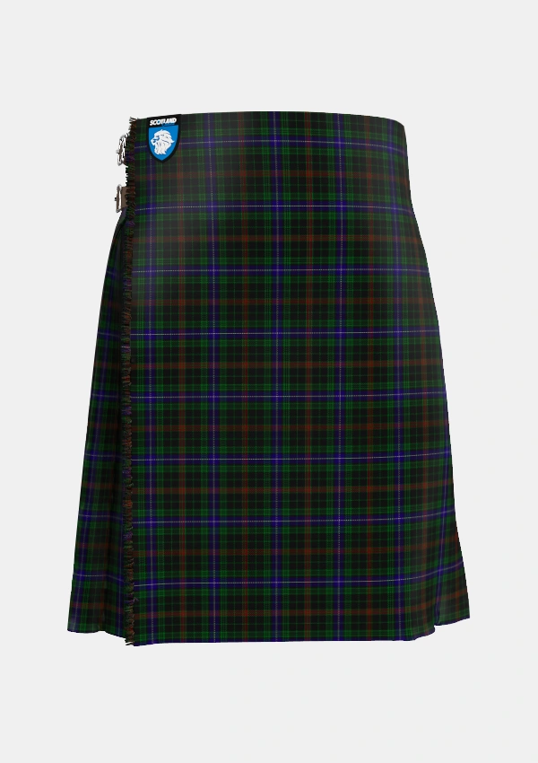 Traditional_MacKean_Hunting_Tartan_985_kilt_front_image_with_pleated_design_and_adjustable_buckles_for_men