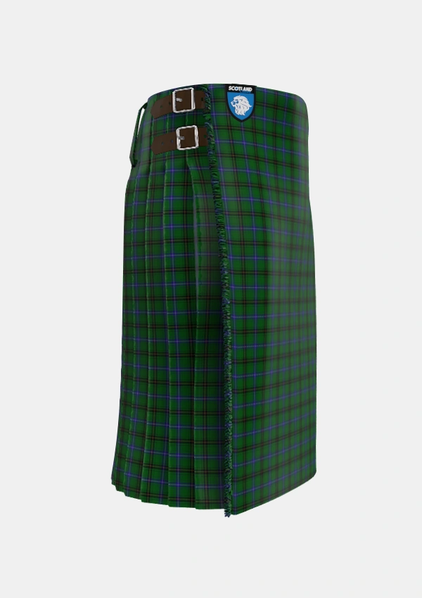 Traditional_MacKendrick_Tartan_3404_kilt_right_image_with_pleated_design_and_adjustable_buckles_for_men