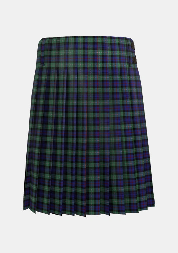 Traditional_MacKenzie_Hunting_Green_Tartan_5906_kilt_back_image_with_pleated_design_and_adjustable_buckles_for_men