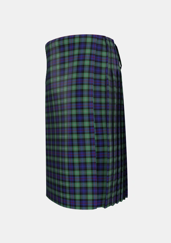 Traditional_MacKenzie_Hunting_Green_Tartan_5906_kilt_left_image_with_pleated_design_and_adjustable_buckles_for_men