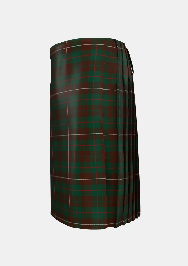 Traditional_MacKinnon_Hunting_3_Tartan_1641_kilt_left_image_with_pleated_design_and_adjustable_buckles_for_men