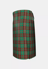 Traditional_MacKinnon_Hunting_Tartan_kilt_left_image_with_pleated_design_and_adjustable_buckles_for_men
