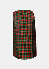 Traditional_MacLachlan_3_Tartan_1710_kilt_left_image_with_pleated_design_and_adjustable_buckles_for_men