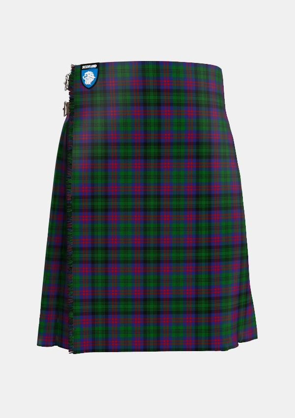 Traditional_MacLachlan_Hunting_Tartan_775_kilt_front_image_with_pleated_design_and_adjustable_buckles_for_men