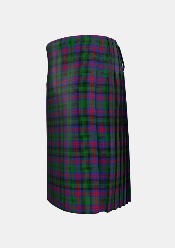 Traditional_MacLachlan_Hunting_Tartan_775_kilt_left_image_with_pleated_design_and_adjustable_buckles_for_men