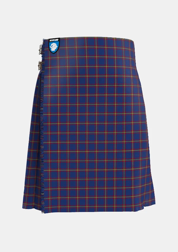 Traditional_MacLaine_of_Lochbuie_Tartan_kilt_487_front_image_with_pleated_design_and_adjustable_buckles_for_men