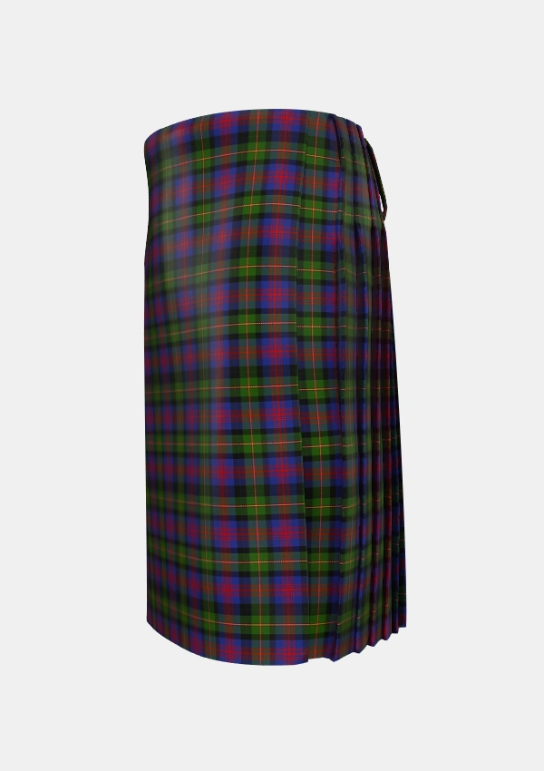 Traditional_MacLennan_2_Tartan_1429_kilt_left_image_with_pleated_design_and_adjustable_buckles_for_men