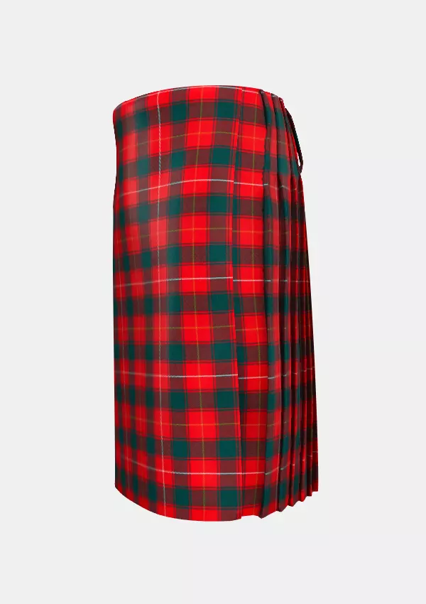 Traditional_MacPhee_Red_Tartan_kilt_left_image_with_pleated_design_and_adjustable_buckles_for_men