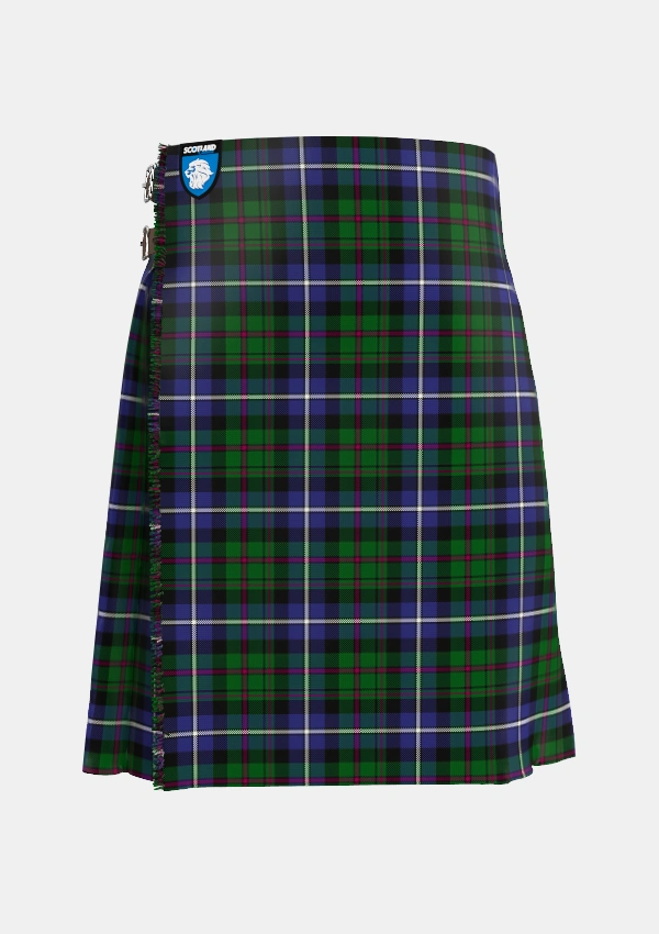 Traditional_MacRae_Hunting_Wilsons_Tartan_800_kilt_front_image_with_pleated_design_and_adjustable_buckles_for_men