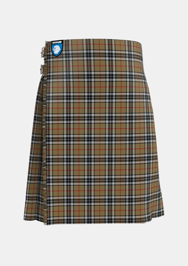 Traditional_MacTavish_Thompson_Thomson_Camel_Tartan_2421_kilt_front_image_with_pleated_design_and_adjustable_buckles_for_men
