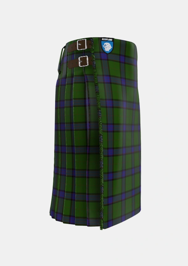 Traditional_MacWilliam_Hunting_Tartan_1417_kilt_right_image_with_pleated_design_and_adjustable_buckles_for_men
