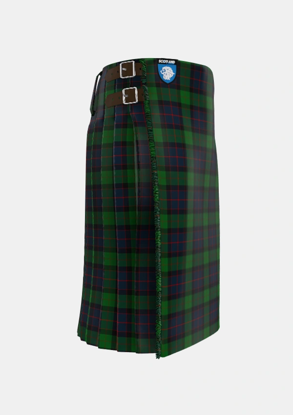 Traditional_MacWilliam_Tartan_1418_kilt_right_image_with_pleated_design_and_adjustable_buckles_for_men