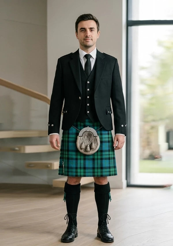 Traditional_Mackay_Ancient_Tartan_Kilt_and_Argyle_Jacket_Kilt_Outfit_front_image