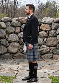 Traditional_Mackay_Blue_Tartan_264_Kilt_and_Argyle_Jacket_Kilt_Outfit_left_image