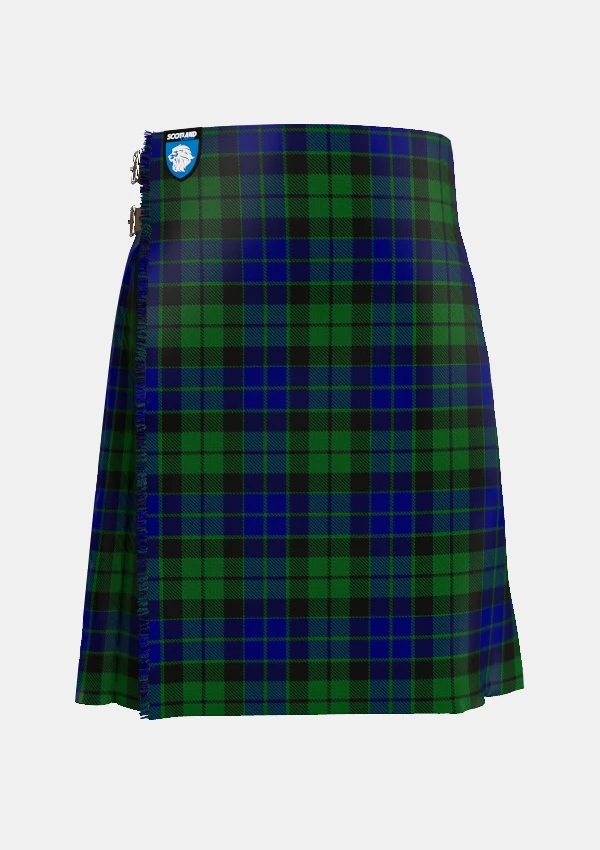Traditional_Mackay_tartan_front_image_with_pleated_design_and_adjustable_buckles_for_men