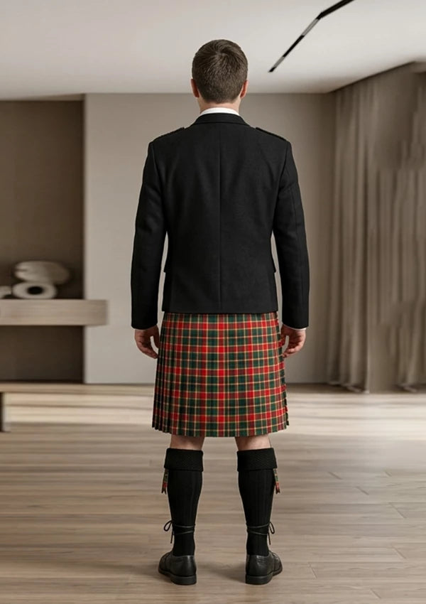 Traditional_Maclachlan_old_modern_tartan_Kilt_and_Argyle_Jacket_Kilt_Outfit_back_image