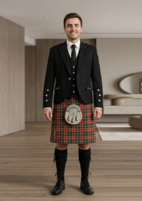 Traditional_Maclachlan_old_modern_tartan_Kilt_and_Argyle_Jacket_Kilt_Outfit_front_image