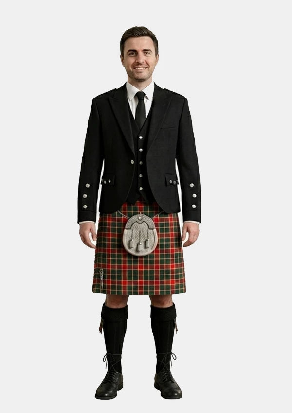 Traditional_Maclachlan_old_modern_tartan_Kilt_and_Argyle_Jacket_Kilt_Outfits_front_image
