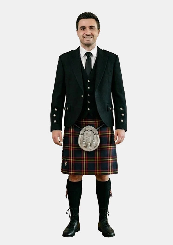 Traditional_Maclain_of_lochbuie_hunting_tartan_Kilt_and_Argyle_Jacket_Kilt_Outfits_front_image