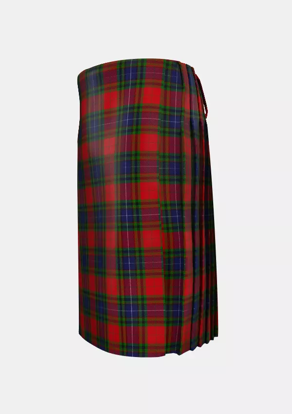 Traditional_Manson_Tartan_987_kilt_left_image_with_pleated_design_and_adjustable_buckles_for_men